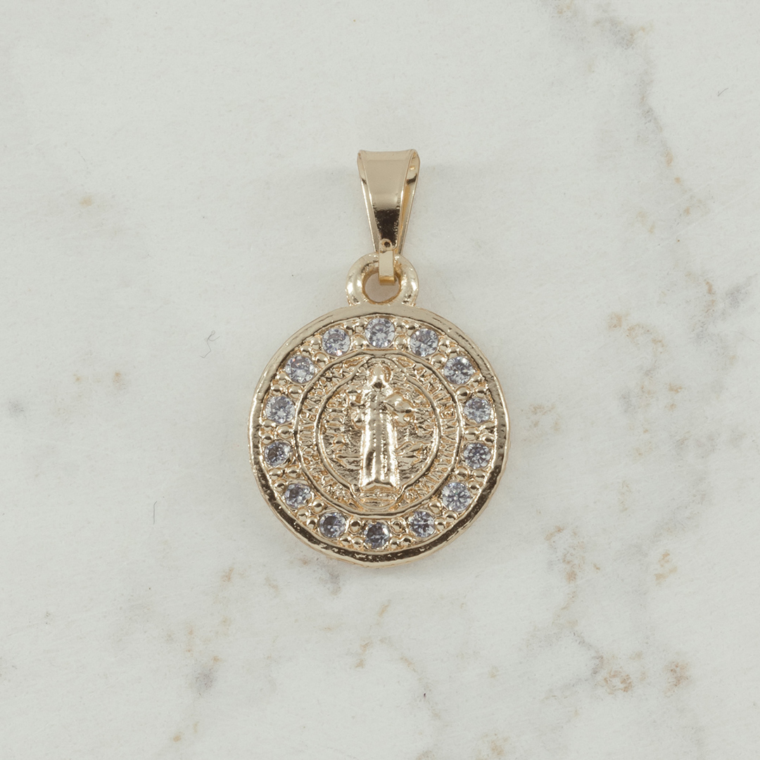 DIJE SAN BENITO CIRCONES CRISTAL PEQUEÑO
