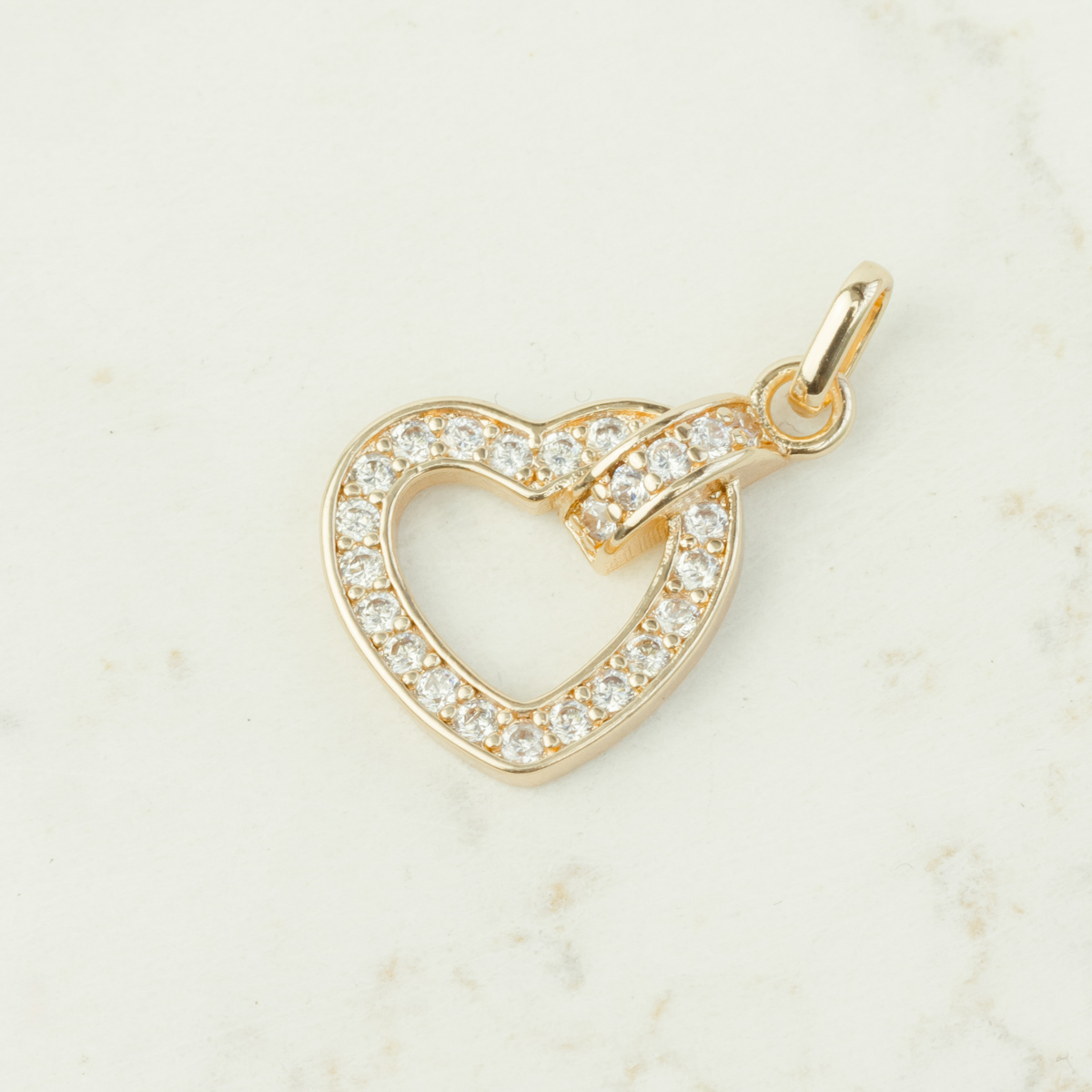 DIJE CORAZON TAMBOR CRISTAL