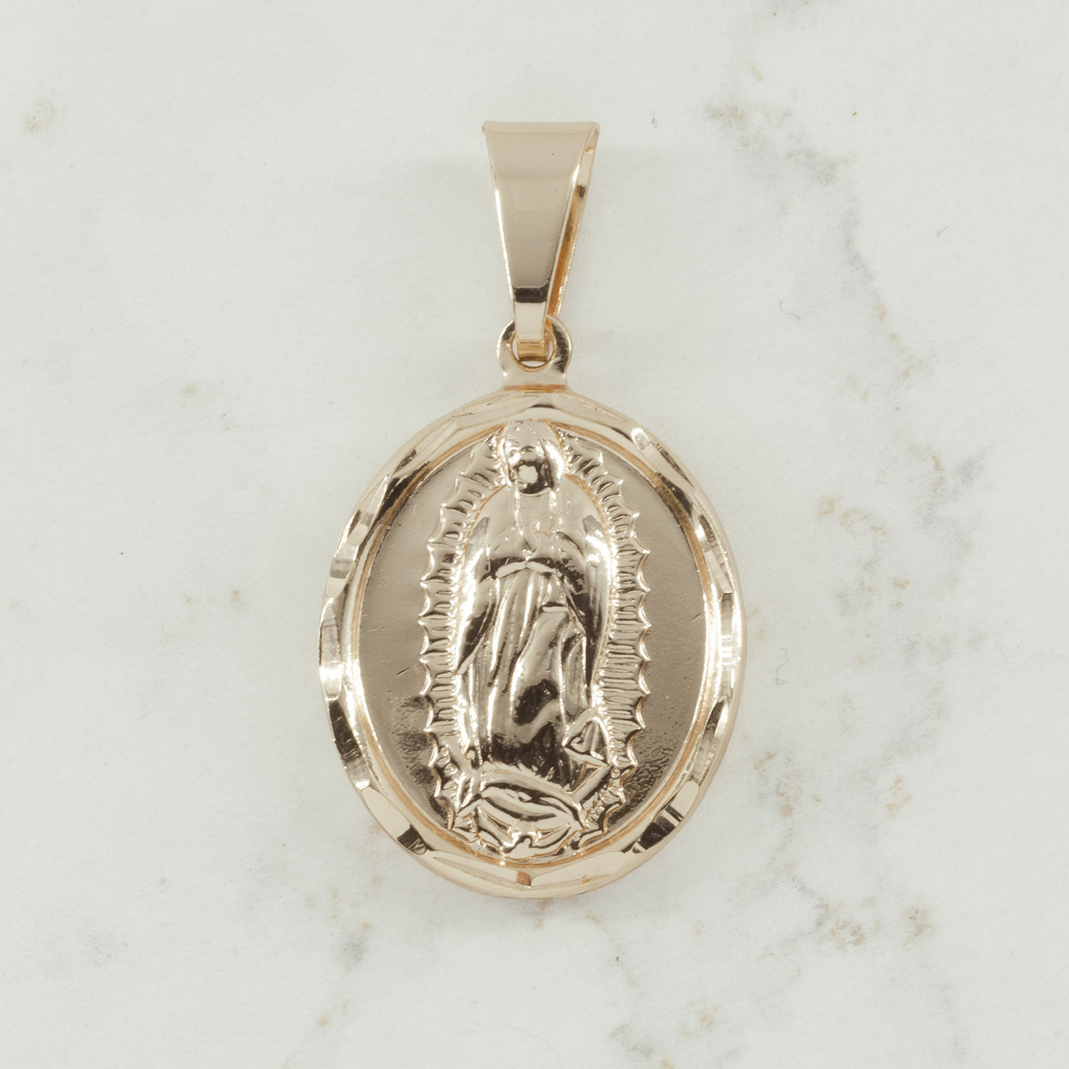 DIJE VIRGEN GUADALUPE DIAMANTADA MACIZA